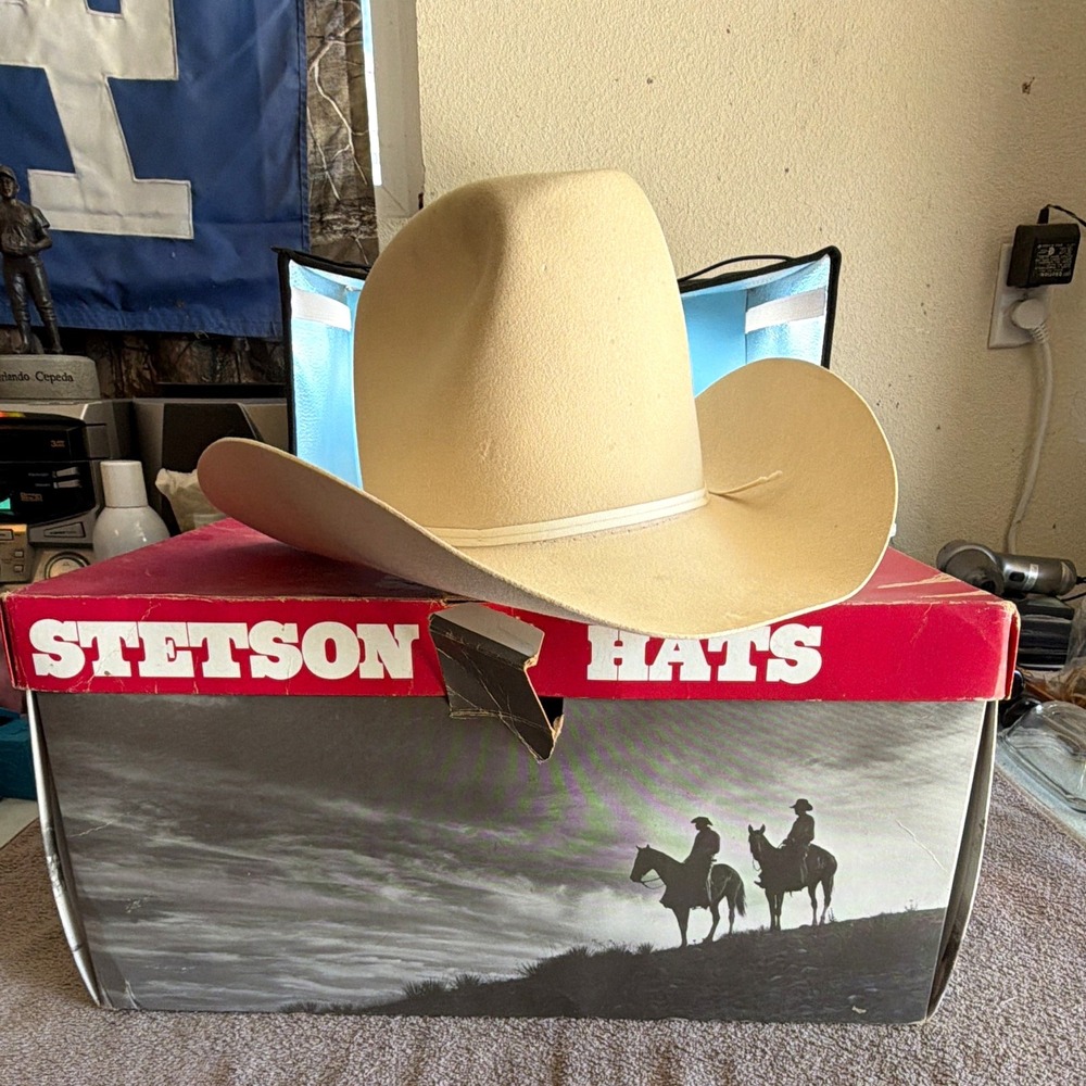 Stetson American Hat Co Maxi-Felt Western Cowboy Hat Beige/Cream Size 7 1/8